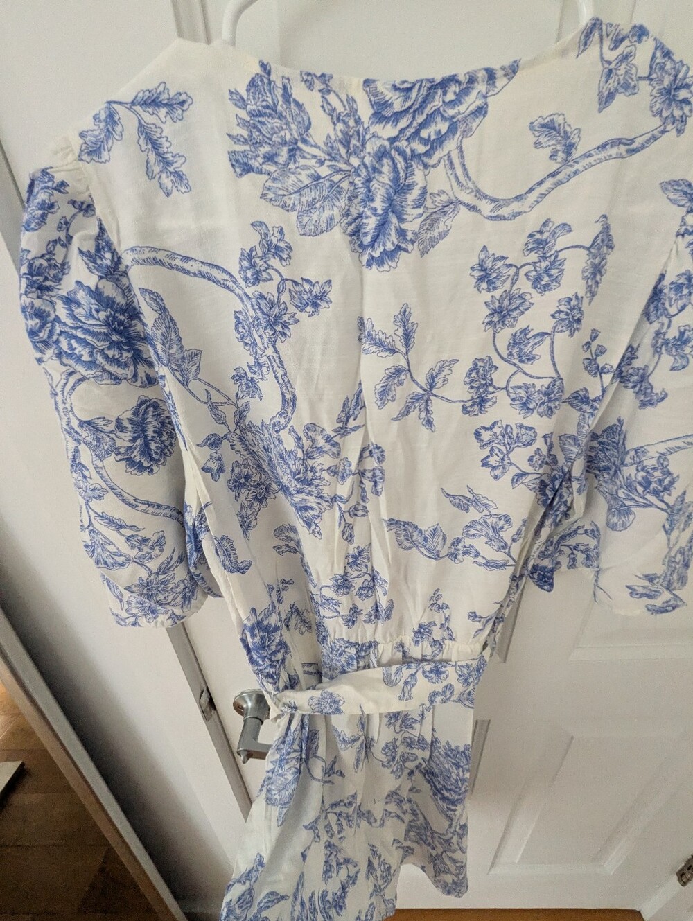 Mango White Dress with Blue Floral Print - Picture 13 of 14